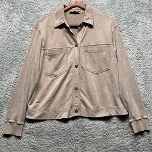 Jane Delancy Shirt Jacket Womens Medium Pink Utiltiy Lightweight Dyed Button Up